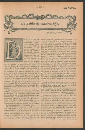 La patria de nuestros hijos