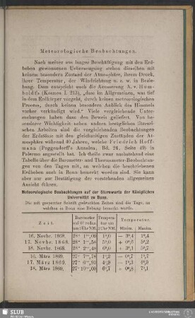 Meteorologische Beobachtungen