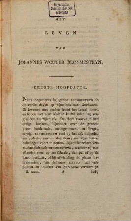 Het Leven van Johannes Wouter Blommesteyn : eene Hollandsche Familiegeschiedenis uit het begin der achttiende Eeuw ; met Platen, 2