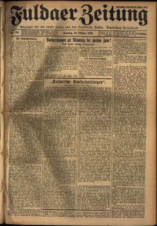 Erste Ausgabe vom Sonntag, den 28. Oktober 1928.