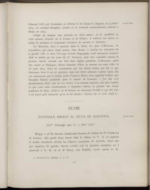 XLVIII. Annibal Iberti au duc de Mantoue. Valladolid, 23 août 1603