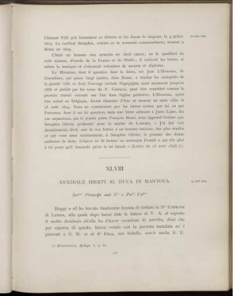 XLVIII. Annibal Iberti au duc de Mantoue. Valladolid, 23 août 1603