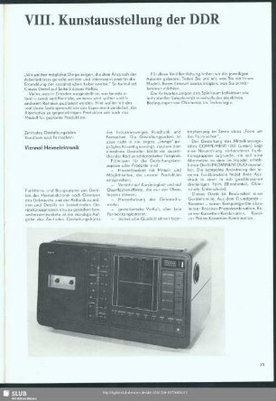Viermal Heimelektronik : VIII. Kunstaustellung der DDR