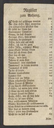 Register zum Anhang