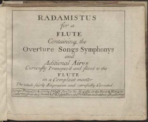 Radamistus for a flute