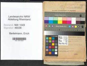 Entnazifizierung Erich Bertelmann , geb. 23.07.1902 (Kaufmaennischer Angestellter)