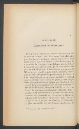 Chapitre III - L'éducation de Néron (suite)