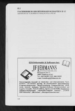 II.2 Fachbereich Rechtswissenschaften II/17