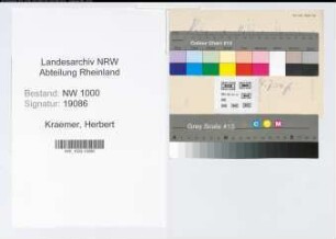 Entnazifizierung Herbert Kraemer, geb. 05.08.1907 ()
