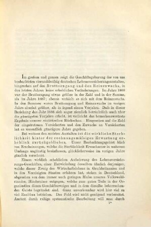 Zustand und Fortschritte der deutschen Lebensversicherungs-Anstalten im Jahre 1888