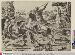 [St. George combattant contre le dragon; St. George killing the dragon; Der Hl. Georg bekämpft den Drachen]
