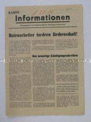 Informationsblatt zum Streikverlauf