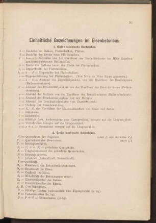 Einheitliche Bezeichnungen im Eisenbetonbau.