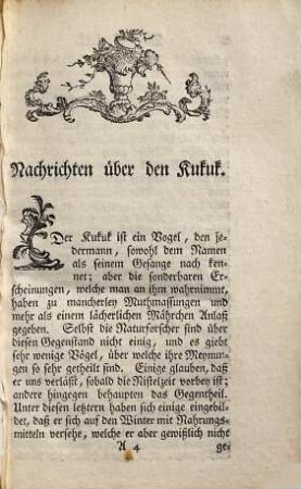 Der Kukuk, oder des Hr. A. J. Lottingers, M. D. auf eigene Erfahrung gegründete Nachrichten über die Natur-Geschichte dieses wunderbaren Vogels