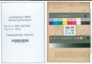 Entnazifizierung Heinrich Ossenschmidt , geb. 18.02.1900 (Former)