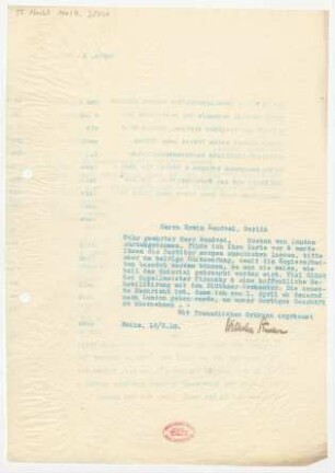 Brief an Erwin Lendvai : 16.03.1910