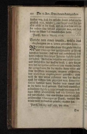 Exempel derer berichte, die brust-wunden betreffend.