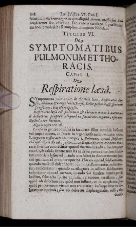 Titulus VI. De Symptomatibus Pulmonum Et Thoracis