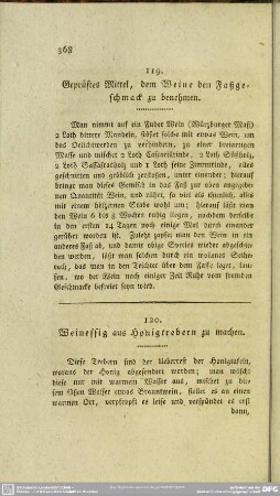 120. Weinessig aus Honigtrebern zu machen