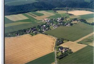 Mittweida-Falkenhain. Stadtteilansicht südlich der Talsperre Kriebstein. Luftbild-Schrägaufnahme von Südost