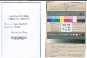 Entnazifizierung Else Friedrichs , geb. 06.09.1898 (Angestellte)