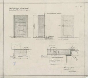 Bestelmeyer, German; Bamberg (Bayern); Ev. Erlöserkirche - Feuersichere Türe (Grundriss; Ansicht; Schnitt)