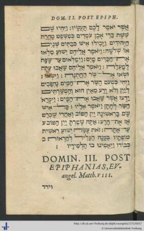 Domin. III. Post Epiphanias, Evangel. Matth. VIII.