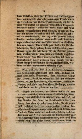 Nachtrag zu der Ausgabe der Bruchstücke des Kallinos, Tyrtäos und Asios : nebst einem Briefe von Gottfried Hermann an den Herausgeber Nicolaus Bach