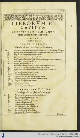 Index Librorum et Capitum.