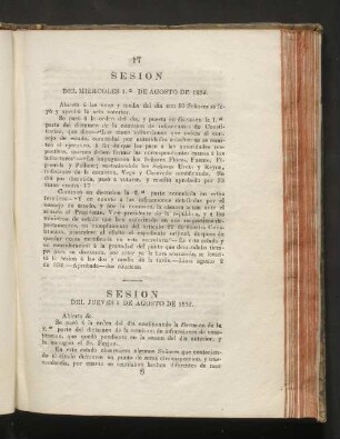 Sesion del Miercoles 1.° de Agosto de 1832