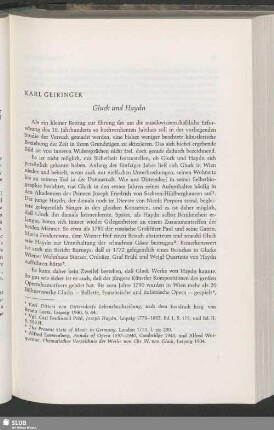 Gluck und Haydn