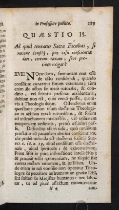 199-206, Quaestio II. Ad quid teneatur Sacra Facultas, si ratione consilij...