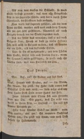 Das Zweyte. Mel. Auf, auf! ihr Brüder und seyd stark.