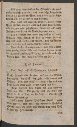 Das Zweyte. Mel. Auf, auf! ihr Brüder und seyd stark.