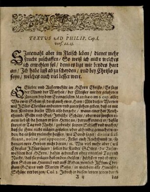 Textus Ad Philip. Cap. I. vers. 22. 23.