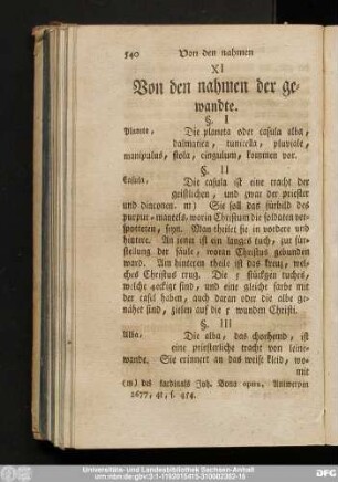 XI Von den nahmen der gewandte.
