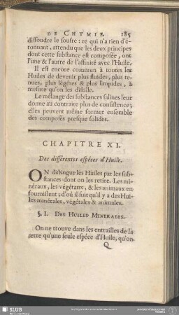 Chapitre XI. des différentes espèces d'Huile