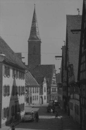 Wolframs-Eschenbach: Hauptstraße mit Kirche, Liebfrauenmünster