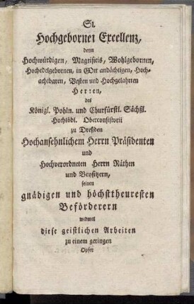 Sr. Hochgebornen Excellenz,[...]