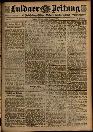 Erste Ausgabe vom Mittwoch, den 15. November 1899.