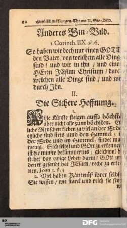 Anderes Sinn-Bild. Die sichere Hoffnung.