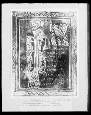 Ms 463, Evangeliar aus Lüttich, fol. 125, Initiale I(?), Beginn des Johannes-Evangeliums