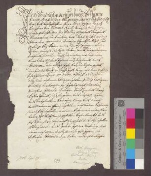 Anton Schindler, Landschreiber zu Baden, reversiert gegenüber Johann Franz von Reinach, Komtur zu Beuggen und Basel, wegen der ihm um jährlich 53 Basler Pfund für sechs Jahre verliehenen Keri-Reben zu Baden.