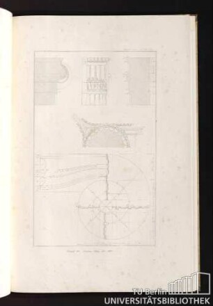 Liefg. VI. Pl. XI. Tempel der Minerva Polias. Pl. VIII. [Plan und nöthige Durchschnitte des Capitäls.]