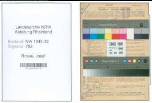 Entnazifizierung Josef Rosue , geb. 29.12.1895 (Kaufmaennischer Angestellter)