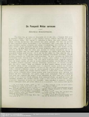 De Pomponii Melae sermone