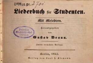 Liederbuch für Studenten : mit Melodien