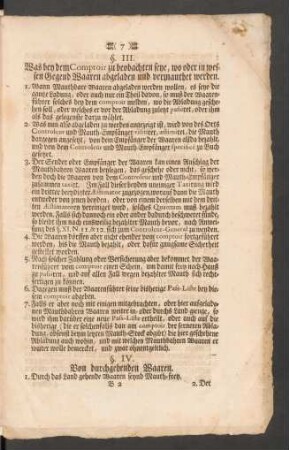 §. IV. Von durchgehenden Waaren.
