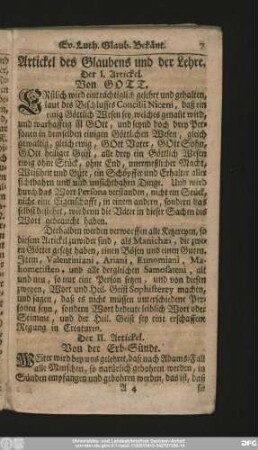 Der II. Artickel. Von der Erb-Sünde.