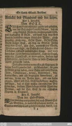 Der II. Artickel. Von der Erb-Sünde.